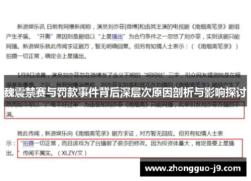 魏震禁赛与罚款事件背后深层次原因剖析与影响探讨